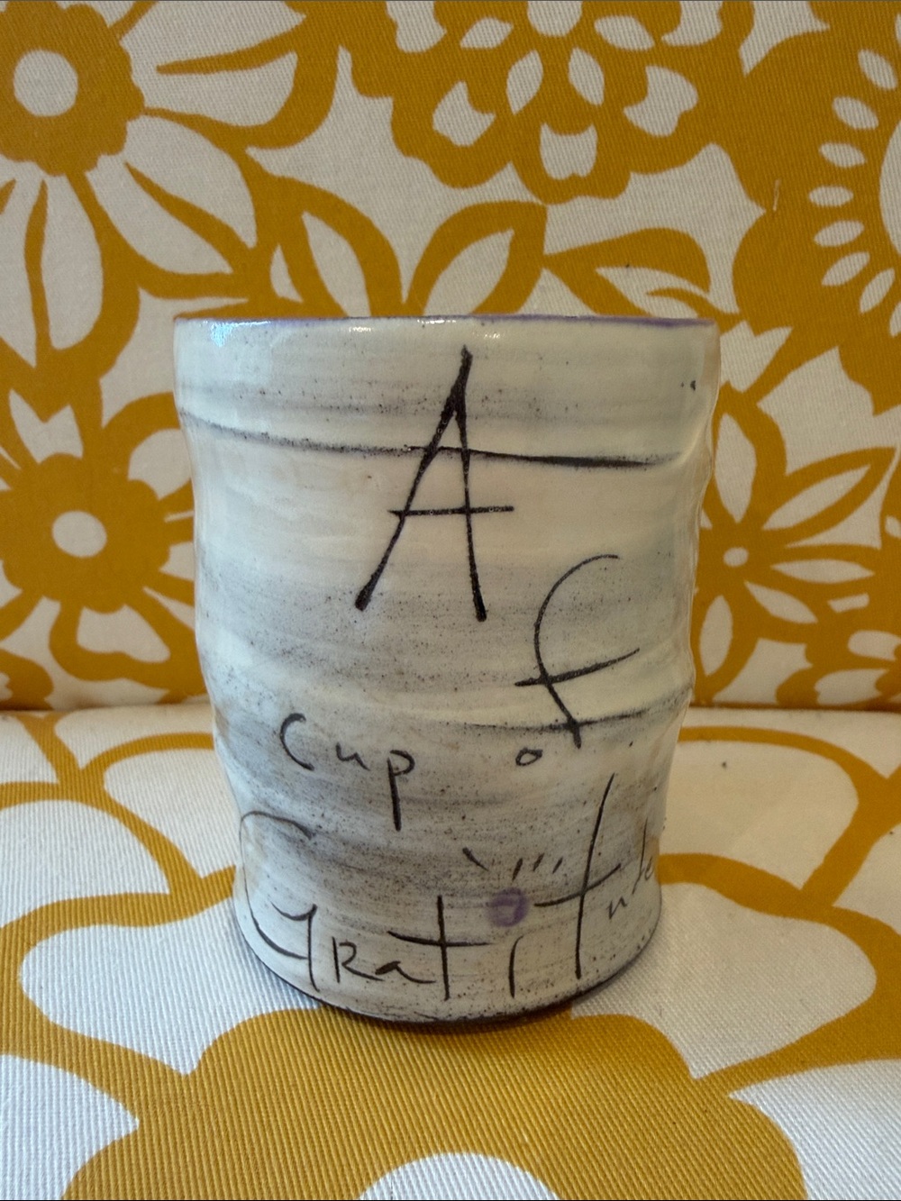 Z pots Handcrafted Ceramic mug a cup of gratitude artist made Sundance zpots